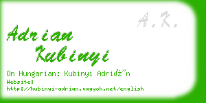adrian kubinyi business card